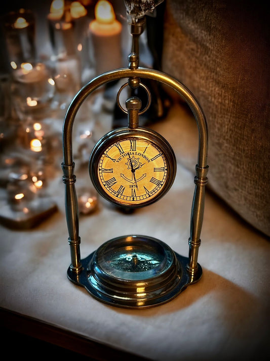 Brass Desk Clock for office and table top decor home decor